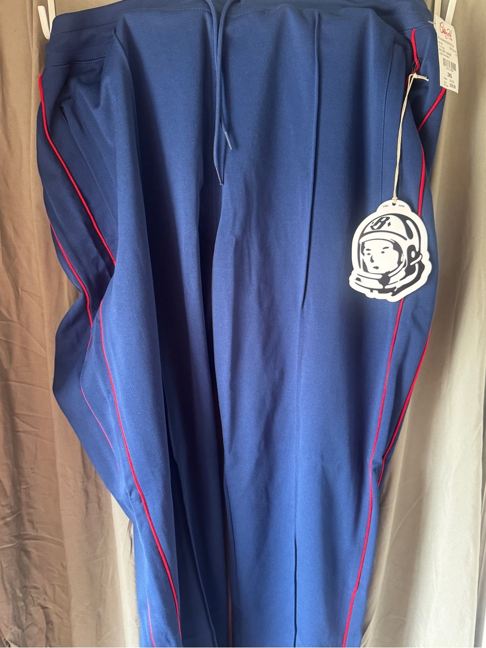 Men's Billionaire Boys Club Blue Track Pants with Red Piping